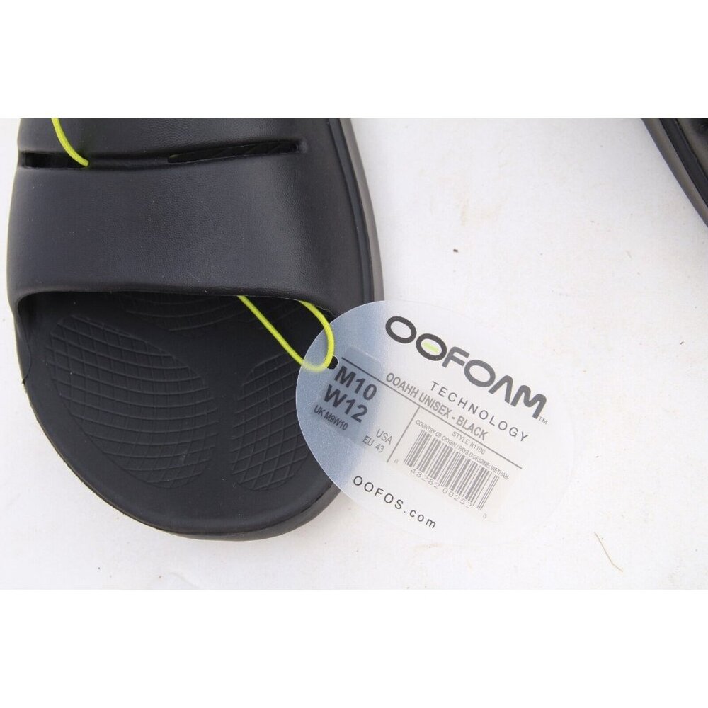 Oofos OOAHH Sandals Unisex Recovery Slide Shoes Black Unisex Mens 10 - Picture 16 of 16